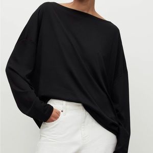 ALL SAINTS RITA TEE SIZE LARGE BLACK NWT